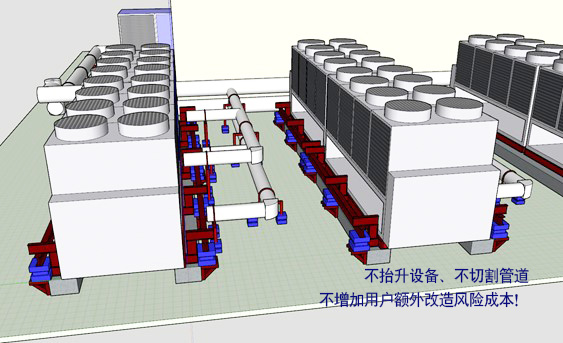 屋頂空調(diào)機(jī)組震動噪聲大，不切管道不抬設(shè)備方案這樣做！